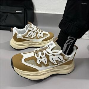 Summer Trendy Thick Sole Men's Mesh Breathable Odor Resistant Elevated Shoes